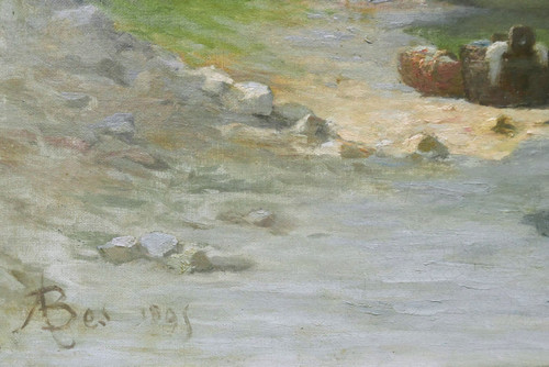 Scuola FRANCESE nel 1895, Lavandaie al fiume