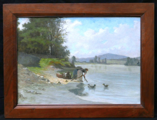 Scuola FRANCESE nel 1895, Lavandaie al fiume