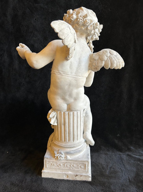Adolphe Itasse (1830-1893) Grande Scultura in Gesso - Amore H70 Cm