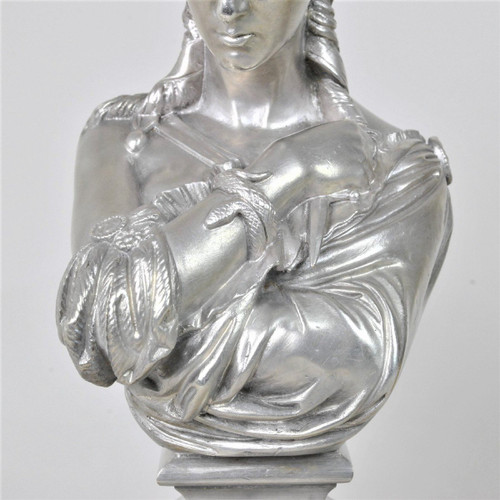 Clesinger / Collas, Paire De Bustes En Bronze Argenté, XIXème Siècle