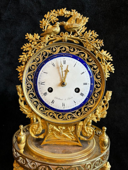 Directoire Empire Skeleton Clock - Return From Egypt In Gilt Bronze Early 19th Century H 50