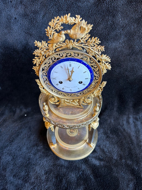 Directoire Empire Skeleton Clock - Return From Egypt In Gilt Bronze Early 19th Century H 50
