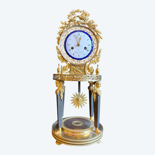 Directoire Empire Skeleton Clock - Return From Egypt In Gilt Bronze Early 19th Century H 50