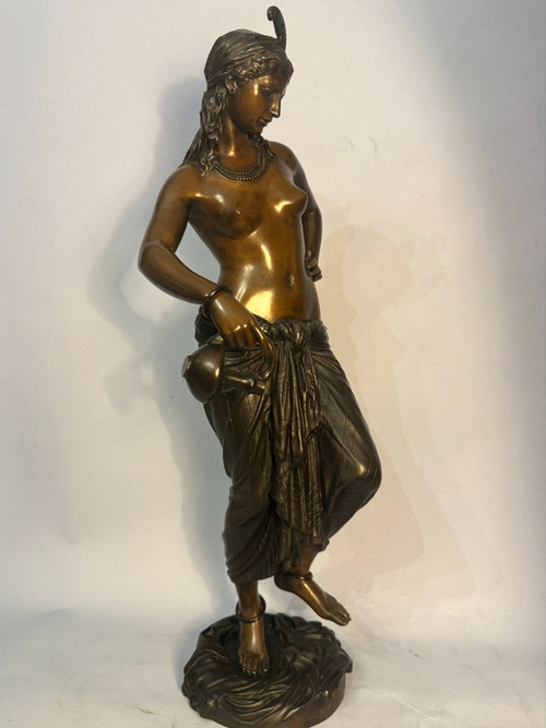 Orientalist bronze sculpture "Odalisque or Egyptian dancer" Charles Arthur Bourgeois