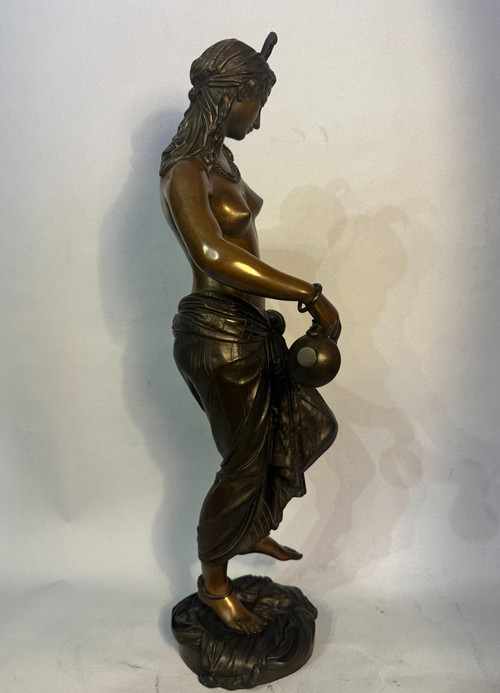 Orientalist bronze sculpture "Odalisque or Egyptian dancer" Charles Arthur Bourgeois