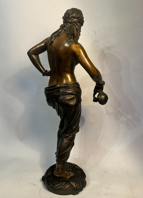 Orientalist bronze sculpture "Odalisque or Egyptian dancer" Charles Arthur Bourgeois