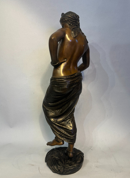 Orientalist bronze sculpture "Odalisque or Egyptian dancer" Charles Arthur Bourgeois