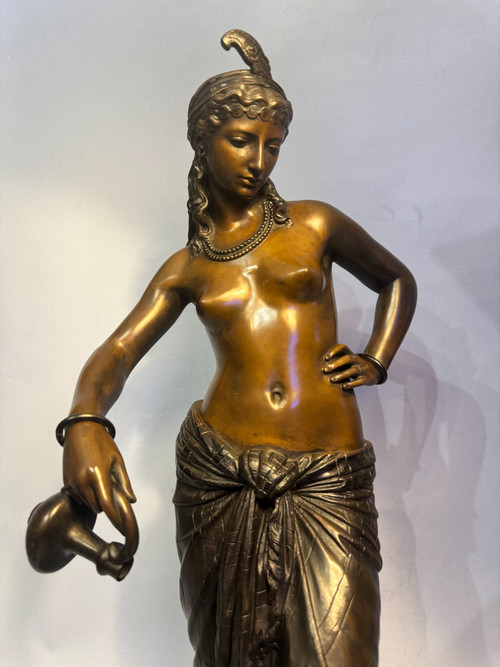 Orientalist bronze sculpture "Odalisque or Egyptian dancer" Charles Arthur Bourgeois