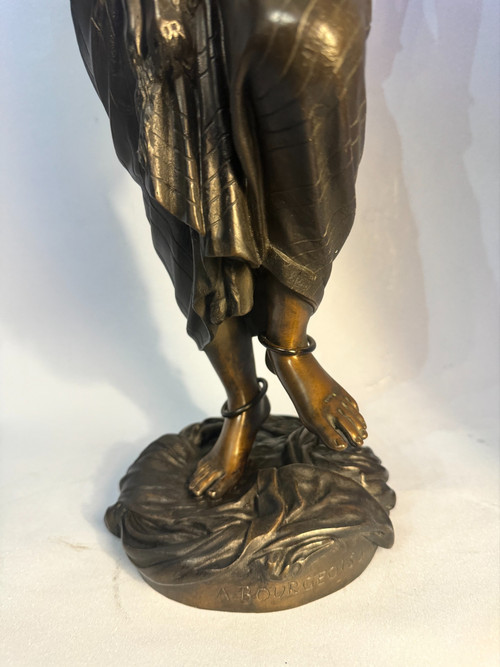 Orientalist bronze sculpture "Odalisque or Egyptian dancer" Charles Arthur Bourgeois