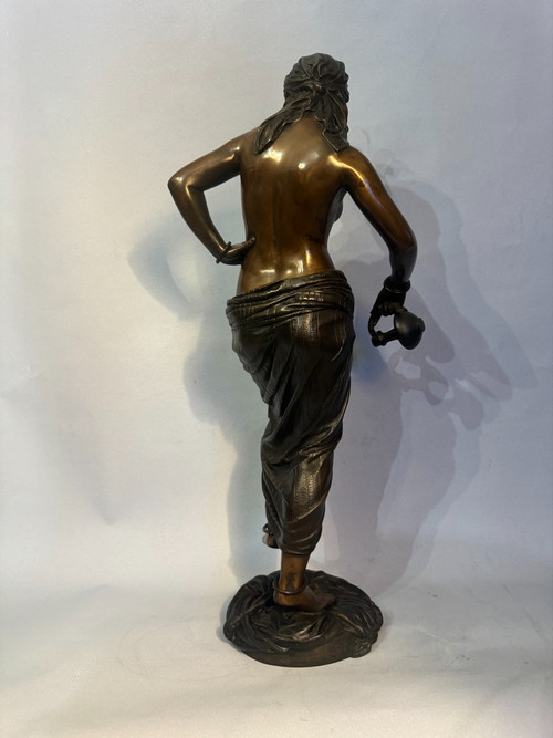 Orientalist bronze sculpture "Odalisque or Egyptian dancer" Charles Arthur Bourgeois
