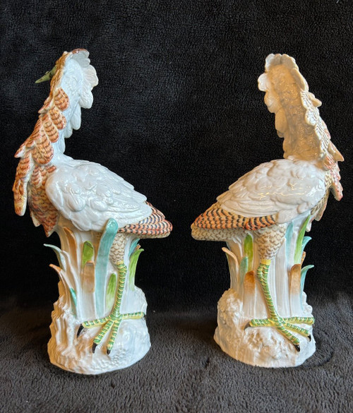Pair Of Porcelain Birds - Meissen - Saxony - 19th century