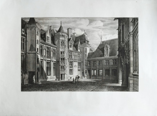 Palais Jacques Coeur à Bourges Gravure Archirecture Par Octave De Rochebrune