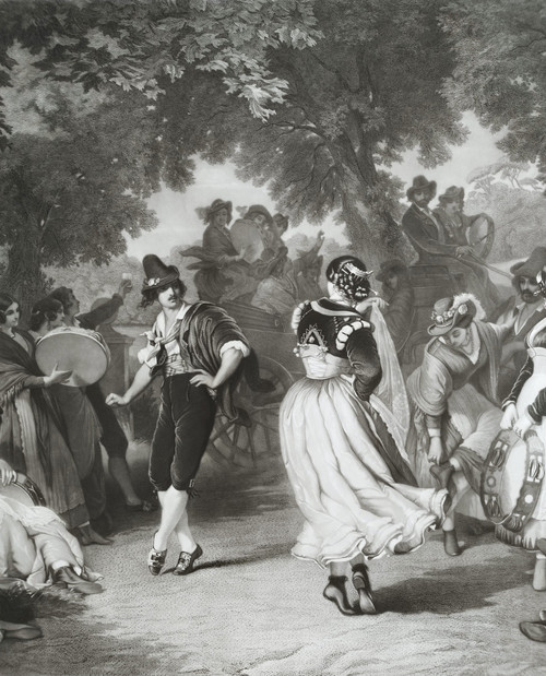 Il Saltarello La danza italiana Grande incisione del XIX secolo