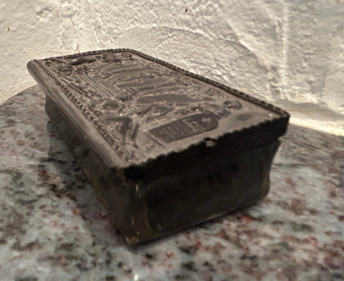Freemasonry, freemason - Masonic Snuffbox In Horn 19th.