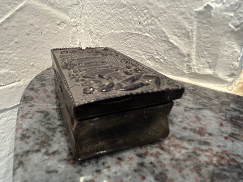 Freemasonry, freemason - Masonic Snuffbox In Horn 19th.