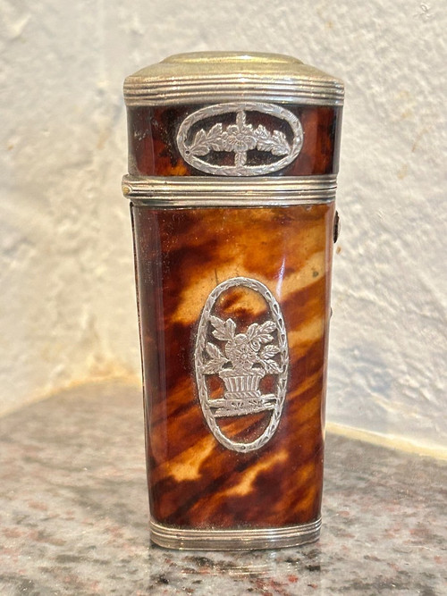 Tortoiseshell And Silver Travel Or Sewing Kit 18th Century