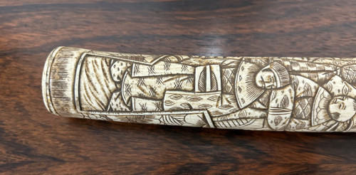 Wakizashi - Sabre Japonais De Théâtre En Os Sculpté Fin XIXéme Siècle - Katana