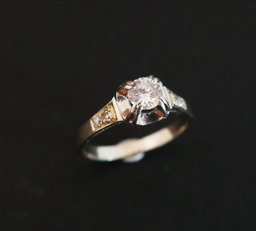 Bague Solitaire Diamant, Art Déco.