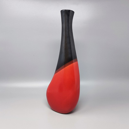 1970 Magnificent large red vase by Marei Ceramic. Made in Germany