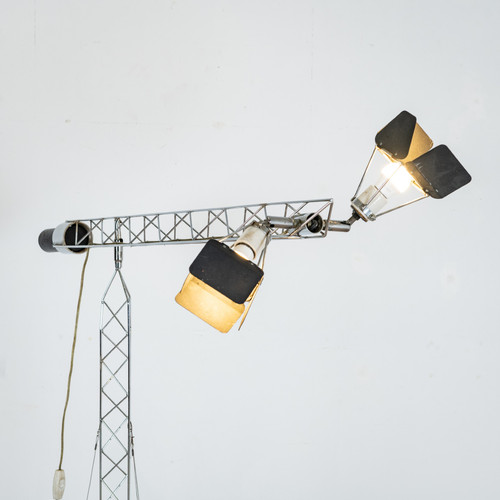 Lampadaire articulé Curtis & Jere Studio NYC USA, 1977 Métal chromé