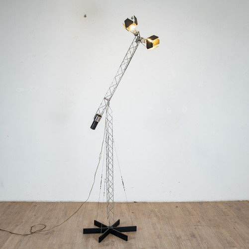 Lampadaire articulé Curtis & Jere Studio NYC USA, 1977 Métal chromé