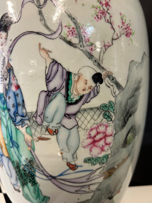 Grande vaso cinese in porcellana della fine del XIX secolo - Cinese