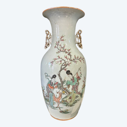 Große chinesische Porzellanvase, spätes 19. Jahrhundert – Chinesisch