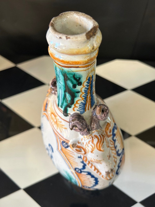 Rara Zucca Con Soggetti Bacchici Terracotta Di Nevers Datata 1735