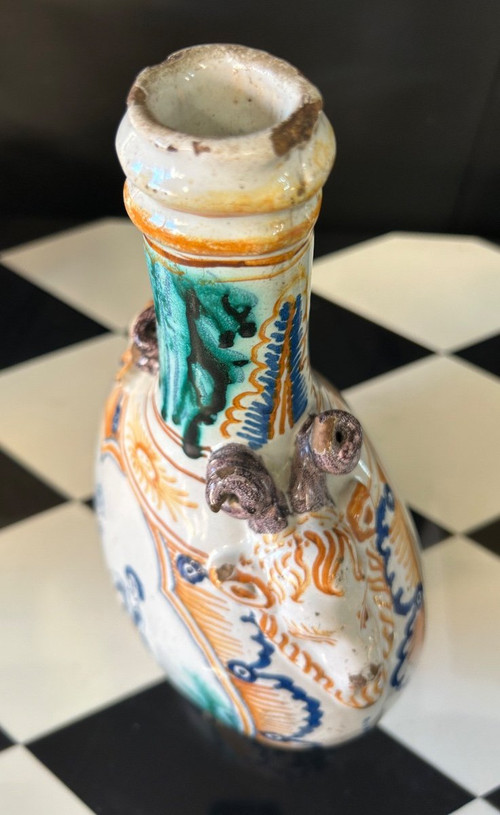 Rara Zucca Con Soggetti Bacchici Terracotta Di Nevers Datata 1735