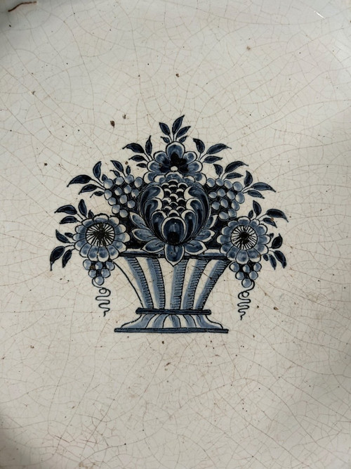Rouen Earthenware Dish 18th Century Diameter 36 Cm