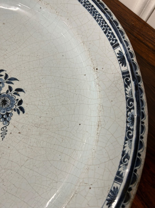 Rouen Earthenware Dish 18th Century Diameter 36 Cm