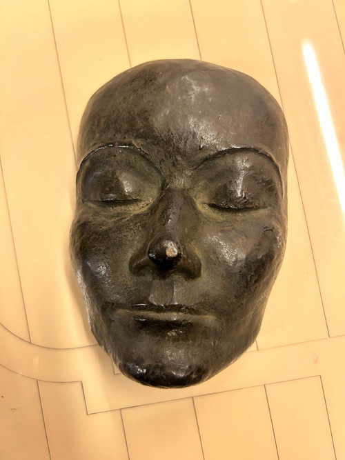 Maschera in Bronzo Firmata Seiler Datata 45 - Altezza 16 Cm