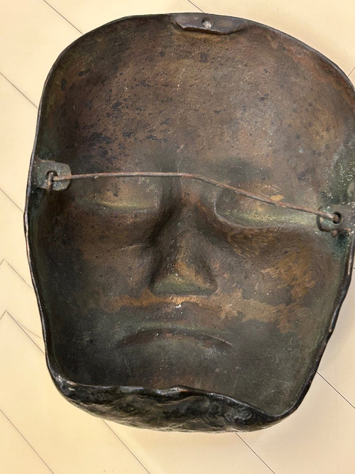 Maschera in Bronzo Firmata Seiler Datata 45 - Altezza 16 Cm