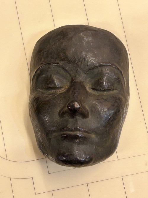 Maschera in Bronzo Firmata Seiler Datata 45 - Altezza 16 Cm