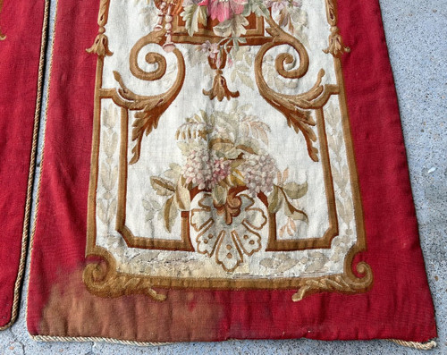 Pair Of Doors In Aubusson Tapestry Late 19th Century