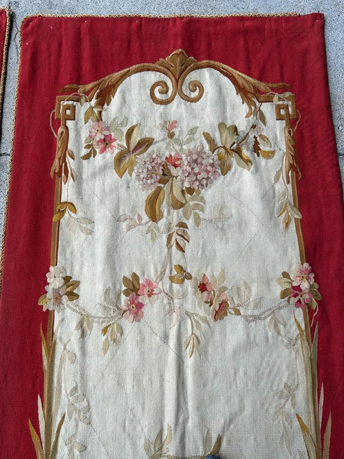 Pair Of Doors In Aubusson Tapestry Late 19th Century