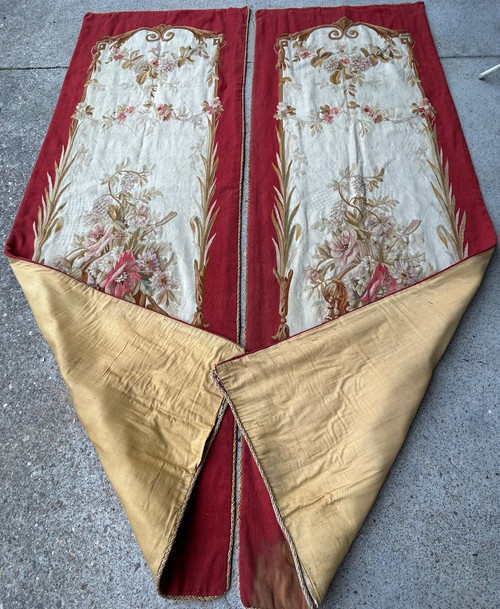 Pair Of Doors In Aubusson Tapestry Late 19th Century