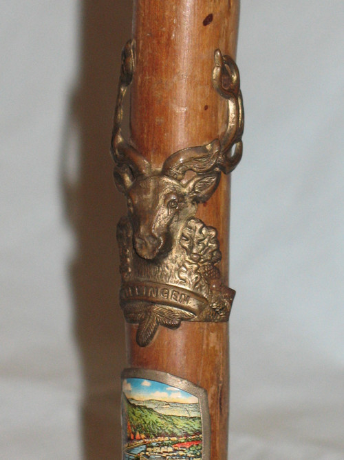 Alpine walking canes with badges 50s-60s Bavaria Germany Austria