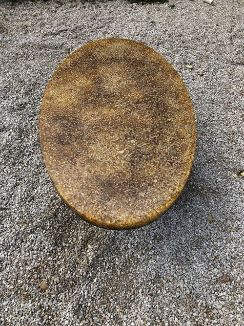 Table Basse En Résine Et éclat De Verre 1970 Pierre Giraudon - Résine Fractale