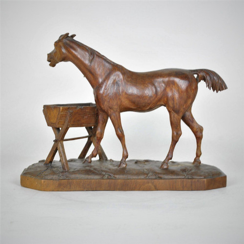 Cheval En Bois Sculpté, Forêt Noire, XIXème Siècle