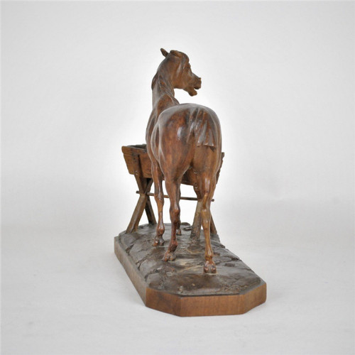 Cheval En Bois Sculpté, Forêt Noire, XIXème Siècle