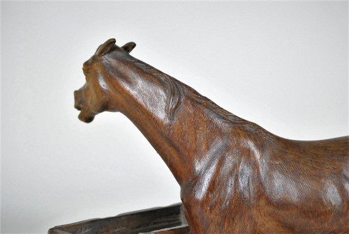 Cheval En Bois Sculpté, Forêt Noire, XIXème Siècle