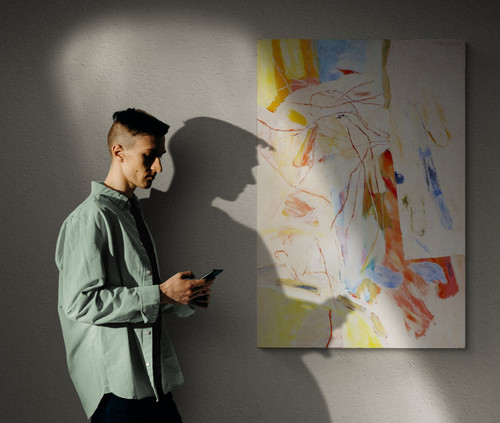 Abstraktes impressionistisches Gemälde auf Tafel „Ineffable“ von Pierre Vlerick.