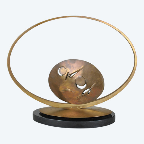 Carmello Cappello, Scultura In Bronzo Su Base, XX Secolo