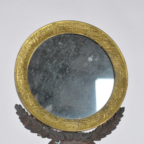 Miroir De Table En Bronze, époque Restauration, XIXème Siècle