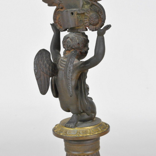 Miroir De Table En Bronze, époque Restauration, XIXème Siècle