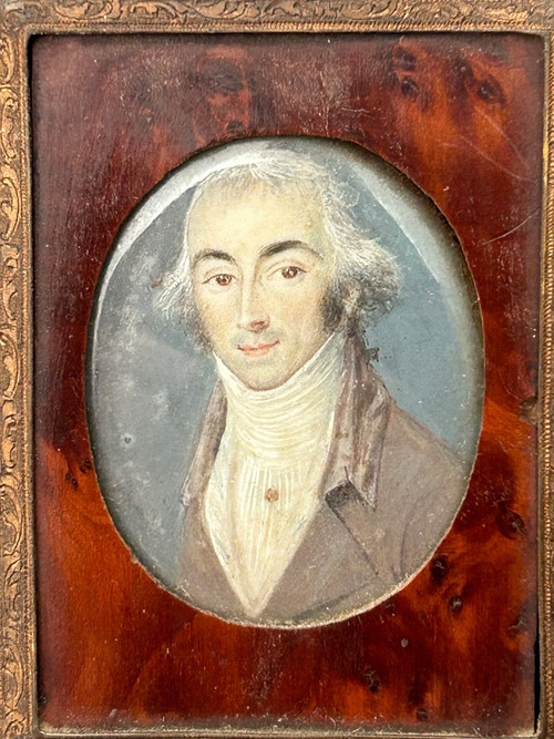 Old Miniature Portrait Of A Man Late 18th Century