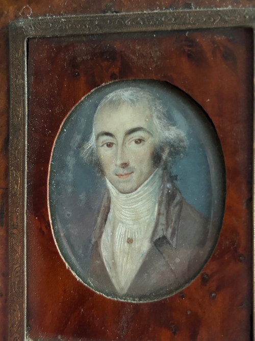 Old Miniature Portrait Of A Man Late 18th Century