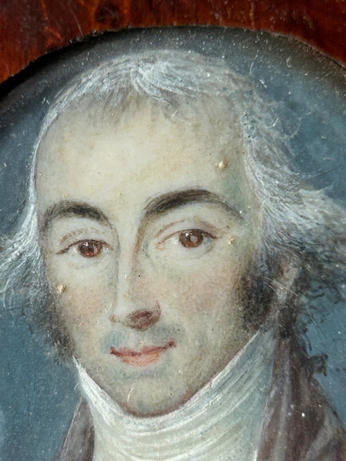Old Miniature Portrait Of A Man Late 18th Century