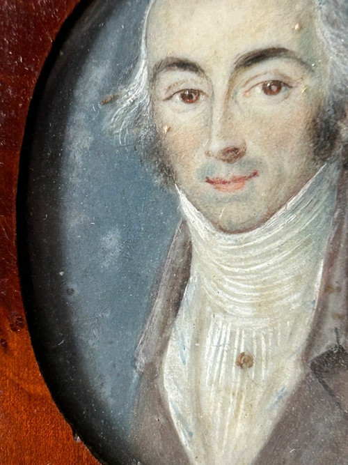 Old Miniature Portrait Of A Man Late 18th Century